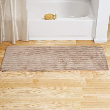 Lavish Home Memory Foam Extra Long Bath Rug Mat - Taupe - 24x60