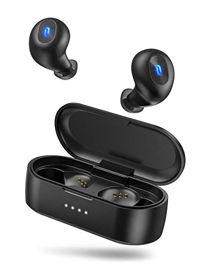 Wireless Earbuds, TaoTronics Bluetooth 5.0 Headphones SoundLiberty 77 Bluetooth Earbuds IPX7 Waterproof Hi-Fi Stereo Sound Open to Pair Free to Switch Single/Twin Mode with 20H Playtime
