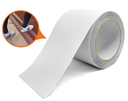 Marsway Safety Non-Slip Tape 16 ft Length x 4 inch Width Removable Clear Adhesive Sticker for Stairs, Ramps, Treads and Other Surfaces