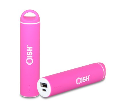 Oish 3000mAh Power Bank, Ultra Portable Battery Charger for iPhone and Android Smartphones - Pink