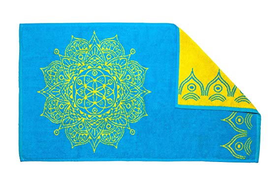 Mandala Life ART Best Mandala Bath Towel Jacquard Woven - 52x27 inches - Made in Turkey - Cotton (Sky Blue)