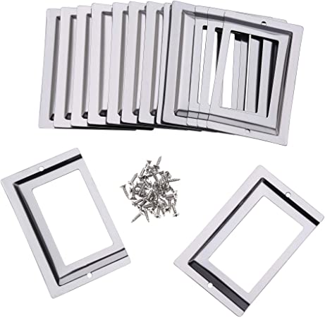 Bluecell 20pcs Silver Color Metal Office File Cabinet Shelves Drawer Name Card Label Holder Frames with Screws (Silver Color, 80 x 51mm)