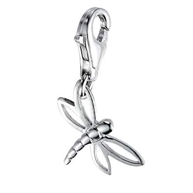 925 Sterling Silver Lovely Dragonfly Charm with Lobster Clasp for Charm Bracelet