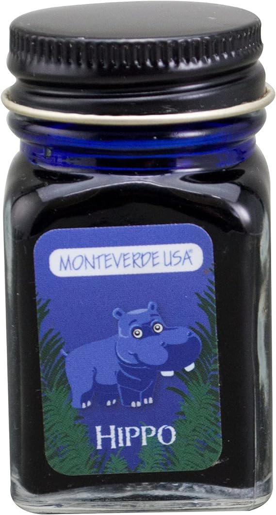 MONTEVERDE USA 30 ml JUNGLE Bottle Fountain Pen Ink (Hippo) (G309HI),Blue