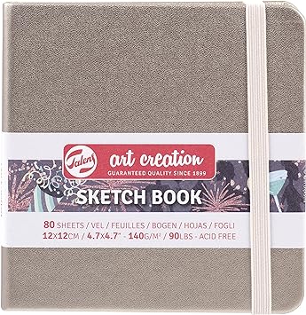 Talens Art Creation Sketchbook 80 Sheets, 12 cm x 12 cm, Pink Champagne, 8712079468064