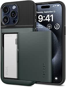 Spigen Slim Armor CS Designed for iPhone 15 Pro Case (2023) [Military-Grade Protection] - Abyss Green