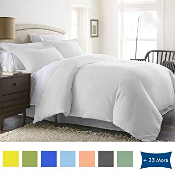 Bed Alter Duvet Cover with Zipper Closure & Corner Ties 100% Egyptian Cotton 600 Thread Count Premium Comforter Cover (Queen/Full, White)