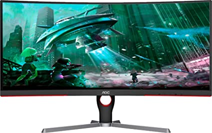 2021 AOC 30” LED Gaming Monitor - 75Hz, Full HD 2560 x 1080 Curved Monitor with Built-in Speaker, AMD FreeSync and HDMI Ports, Black