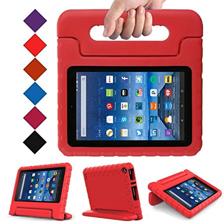 BLUEWIND All New Fire 7 2017 Case, Protective Kids Case for Fire 7 2017 Tablet (7th Generation, 2017 Release) Light Weight Shock Proof with Handle Stand Kids Case Cover for Fire 7 2017 Tablet,Red