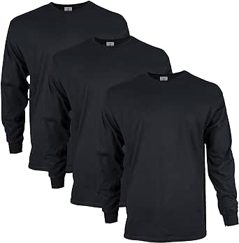 Gildan Unisex-Adult Ultra Cotton Long Sleeve T-Shirt, Style G2400, Multipack