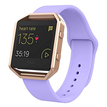 UMTELE Compatible for Fitbit Blaze Bands, Soft Silicone Sport Band with Metal Frame Strap Replacement with Fitbit Blaze Smart Fitness Watch