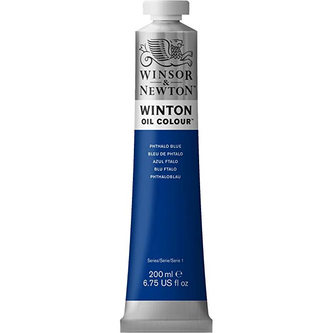Winsor & Newton Winton Oil Colour Paint, 200ml tube, Phthalo Blue