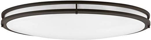 Sunlite 49103-SU LED 32-Inch Oval Flush Mount Ceiling Light Fixture 40K - Cool White, Dimmable, 3200 Lumens, 40 Watts, Bronze