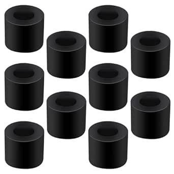 10 Pack Round Rubber Spacers 1" OD x 3/8" ID x 1" Inch Thickness Black Thick Rubber Washers 1 Inch Round Rubber Spacer Rubber Bushings Flat Washers