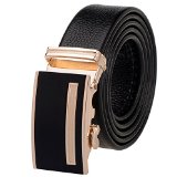 Vbiger Mens Leather Ratchet Belt with Automatic Alloy Buckle 35mm Wide Strap