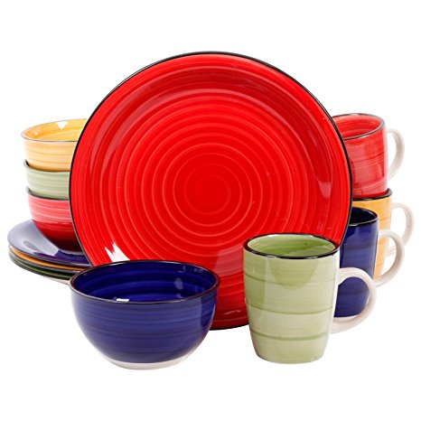 Gibson 12 Piece Color Vibes Stoneware Dinnerware Set for 4