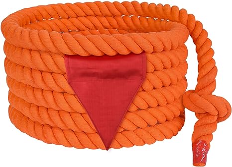 X XBEN Tug of War Rope with Flag for Kids, Teens and Adults, Soft Cotton Rope Games for Team Building Activities, Family Reunion, Birthday Party-20FT