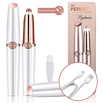 Eyebrow Hair Remover, USB Rechargeable Painless Eyebrow Trimmer for Women & Men, Portable Precision Electric Eyebrow Hair Trimmer, Electric Eyebrow Hair Removal Razor with Light.