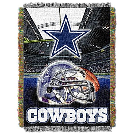 Officially Licensed NFL Dallas Cowboys Home Field Advantage Woven Tapestry Throw Blanket, 48" x 60"