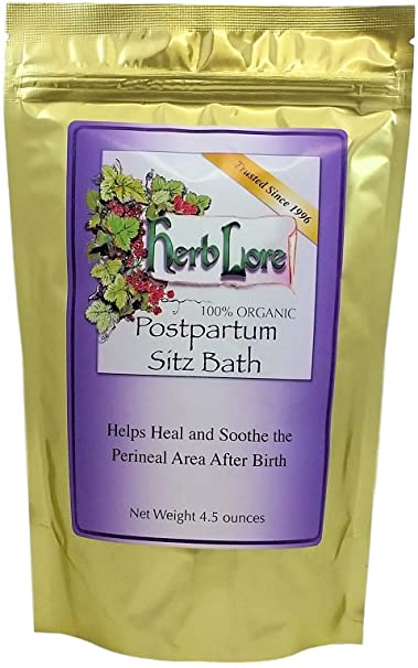 Postpartum Sitz Bath Herbs - Sitz Bath Soak for After Birth Care with Organic Herbs - Natural Herbal Post Partum Treatment to Heal & Soothe Damaged Perineal Tissues & Hemorrhoids - Herb Lore