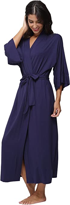 Women's Soft Robes Long Bath Robes Full Length Kimonos Sleepwear Dressing Gown,Solid Color