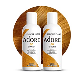 Adore Semi Permanent Hair Color - Vegan and Cruelty-Free Hair Dye - 4 Fl Oz - 030 Ginger (Pack of 2)