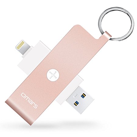 IPhone Memory Card Reader,Omars USB OTG adapter with lightning connector for Apple iPhone iPad iPod with external storage micro SD card reader (SD card not included )