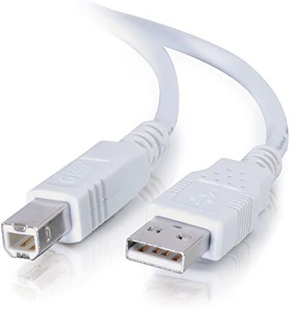 C2G 13171 USB Cable - USB 2.0 A Male to B Male Cable for Printers, Scanners, Brother, Canon, Dell, Epson, HP and more, White (3.3 Feet, 1 Meter)