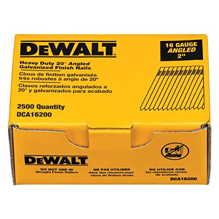 DEWALT DCA16200 2-Inch by 16 Gauge 20-Degree Finish Nail (2,500 per Box)