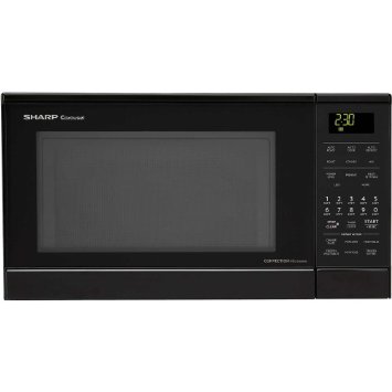 Carousel 0.9 Cu. Ft. 900W Countertop Convection Microwave Oven with Stainless Steel Interior, Black