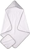 American Baby Company 100 Organic Cotton Terry Hooded Towel Set White with Gray ZigZag