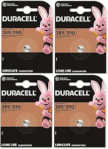 4 piles Duracell 389/390 SR1130 avec oxyde d'argent (4 ampoules de 1 batterie)