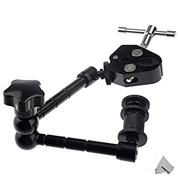 Fomito 11" Inch Articulating Magic Arm   Super Clamp for Camera, LCD Monitor , LED Video Light