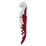 True Fabrications Truetap Metal Double Hinged Easy to Use Restaurant Waiter Quality Compact Corkscrew with Foil Cutter - Metallic Red