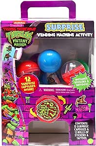 Teenage Mutant Ninja Turtles Surprise Vending Machine Activity, 25-Pieces, Stickers, Temporary Tattoos, Kids Toys for Ages 3 Up