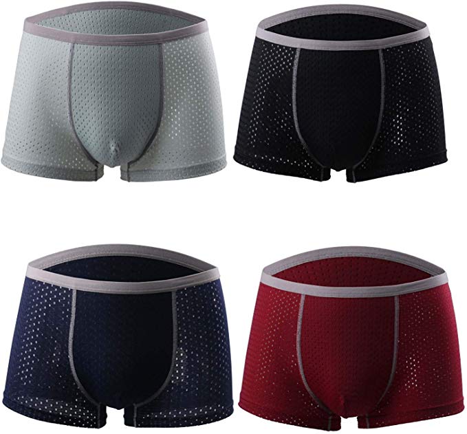 FLX·HR Men's Boxer Briefs ice Silk mesh Underwear Shorts Thin Dry Underwear Men Breathable Comfort Flat Pants
