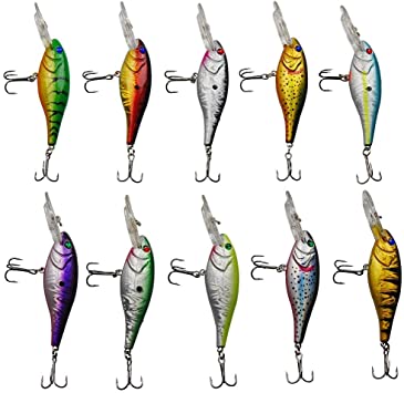 Hard Bass Fishing Lures, Freshwater Saltwater Fishing Bait Minnow CrankBait VIB Pencil Popper Sinking Lures for Bass Trout Walleye Redfish