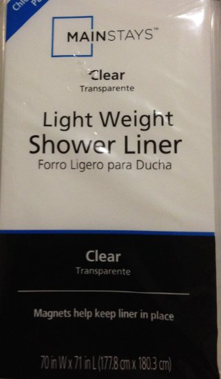 Light Weight PEVA Shower Liner - Clear