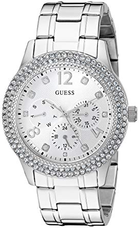 Guess Gold-Tone Rhinestone Sport Watch