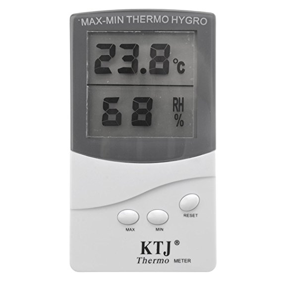 Foxnovo LCD Digital Thermometer Temperature Meter Hygrometer with Stand TA328 2-in-1 (White)