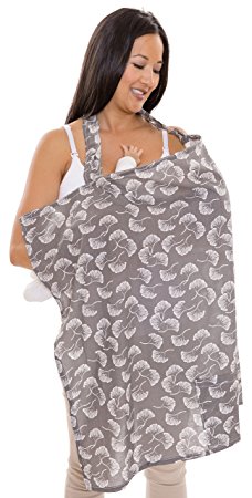 Zenoff Products Nursing Cover, Flowing Fans, Grey, White