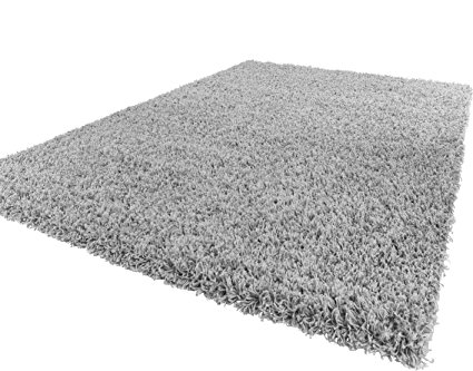 Soft Shaggy Silver Grey Modern Thick Rug 8 Sizes Available (160 x 220 cm (5'3'' x 7'3''))