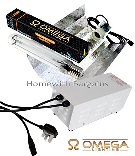 250w OMEGA Metal Ballast Grow Light Kit, HPS Dual Spectrum Bulb, Reflector Hood (250w Kit)