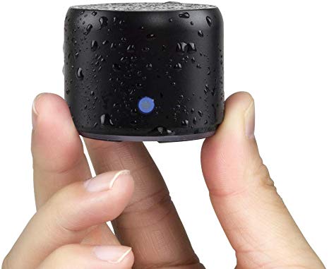 EWA A106 Mini Portable Bluetooth Speaker with Travel Case, IPX6 Waterproof, Bluetooth V5.0, Enhanced Bass, for Outdoor, Shower, Sports, Beach, Hiking, Camping (Black)