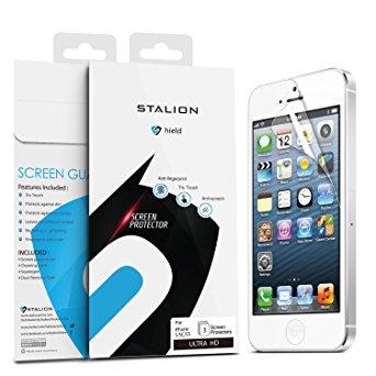iPhone 5 5s 5c SE Screen Protector: Stalion® Shield Ultra HD Armor Guard Transparent Crystal Clear Japanese PET Film (3-Pack)