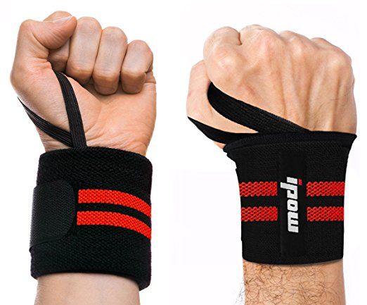 Ipow Adjustable Weight Lifting Training Wrist Straps Support Braces Wraps Belt Protector for Weight lifting Powerlifting Bodybuilding - For Women and Men,set of 2