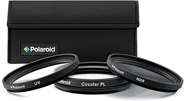 Polaroid Optics 49mm 3-Piece Filter Kit Set [UV,CPL, Neutral Density] Includes Nylon Carry Case – Compatible w/All Popular Camera Lens Model.