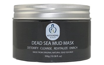 SMOOTHEST Natural Dead Sea Mud Mask by Astounding Beauty Products-300g/10.58oz-Fountain of Youth for Your Face & Body-Cleanser-Exfoliate-Soothe-Detox-Healing Minerals