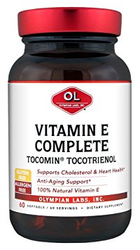 Olympian Labs Tocomin Tocotrienol Vitamin E Complete, 60 Softgels