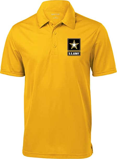 Buy Cool Shirts Mens US Army Pocket Print Textured Polo